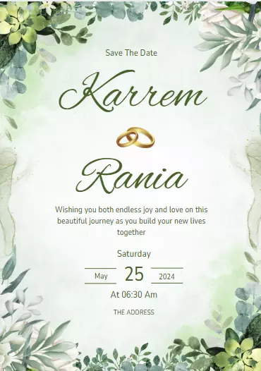 تصميم دعوة زفاف أو مناسبة بأناقة وذوق عالي يناسب ذوقك ( بسيطة )