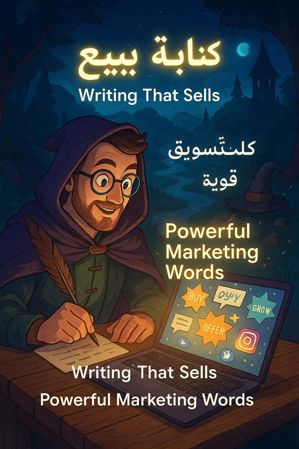 إعلان تسويقي جاهز للنشر: كتابة + تصميم احترافي (بوست أو منتج)