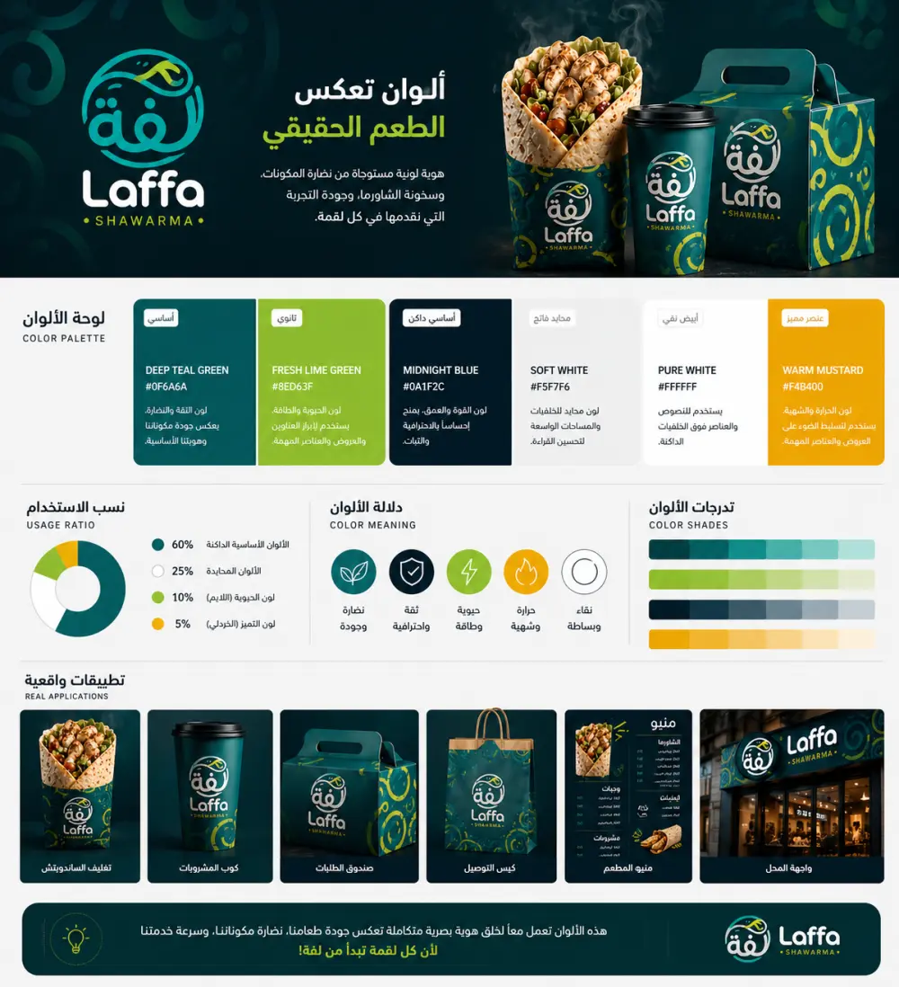 تصميم هوية بصرية كاملة للمطاعم والكافيهات بشكل احترافي وجذاب للعملاء