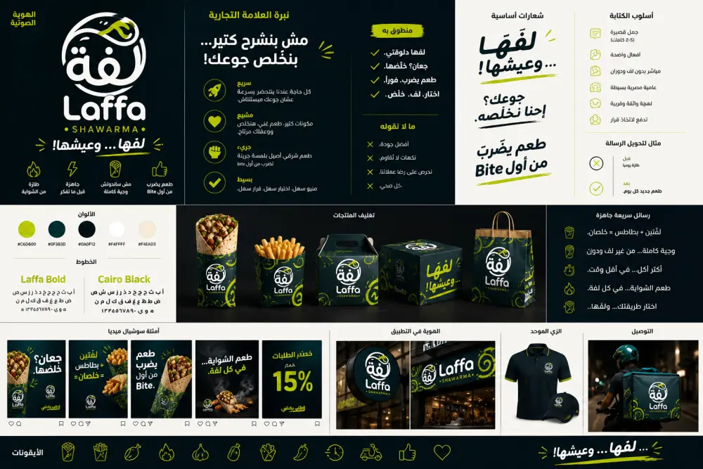 تصميم هوية بصرية كاملة للمطاعم والكافيهات بشكل احترافي وجذاب للعملاء