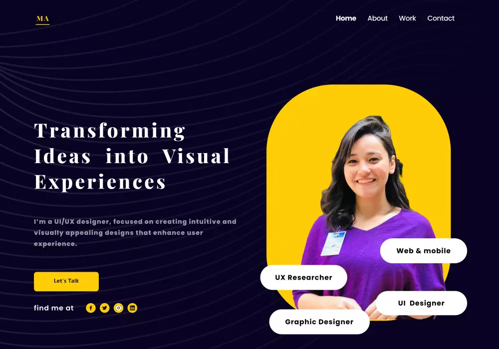 سأقوم بتصميم صفحة Landing Page جذابة ومُركزة، تساعدك في جذب العملاء وتحقيق أهدافك التسويقية. الصفحة تتكون من 4 او 5أقسام رئيسية بالإضافة إلى الفوتر، ومُصممة خصيصًا لتكون متوافقة مع الهوية البصرية لمشروعك.