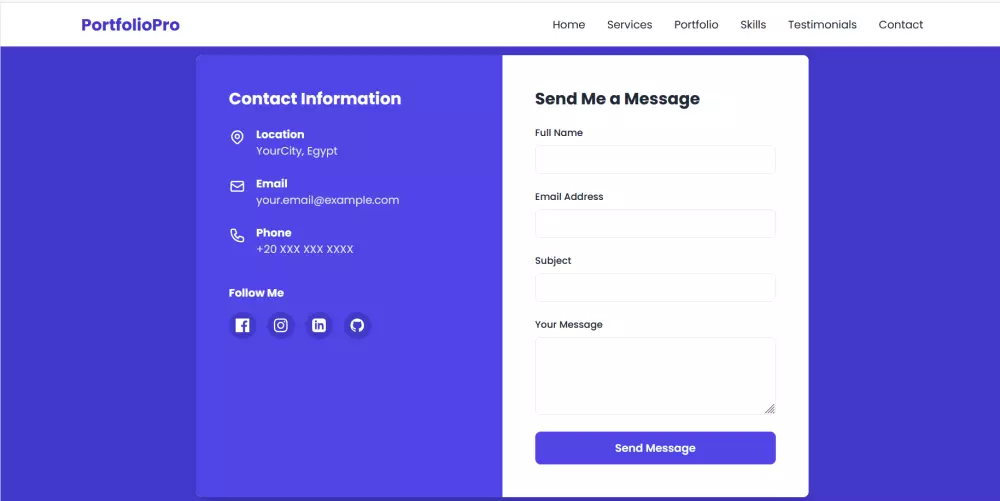 انشاء وتصميم موقع portfolio