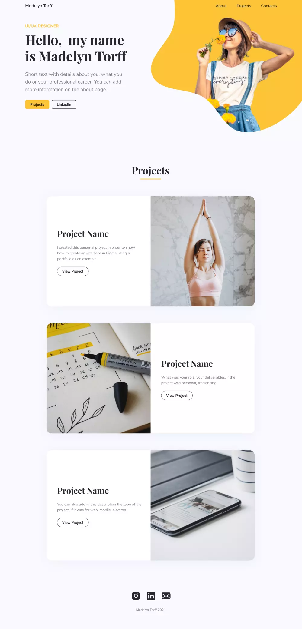 تصميم بروفايل شخصي (Portfolio) تفاعلي باستخدام HTML5 وCSS3 وJavaScript وBootstrap
