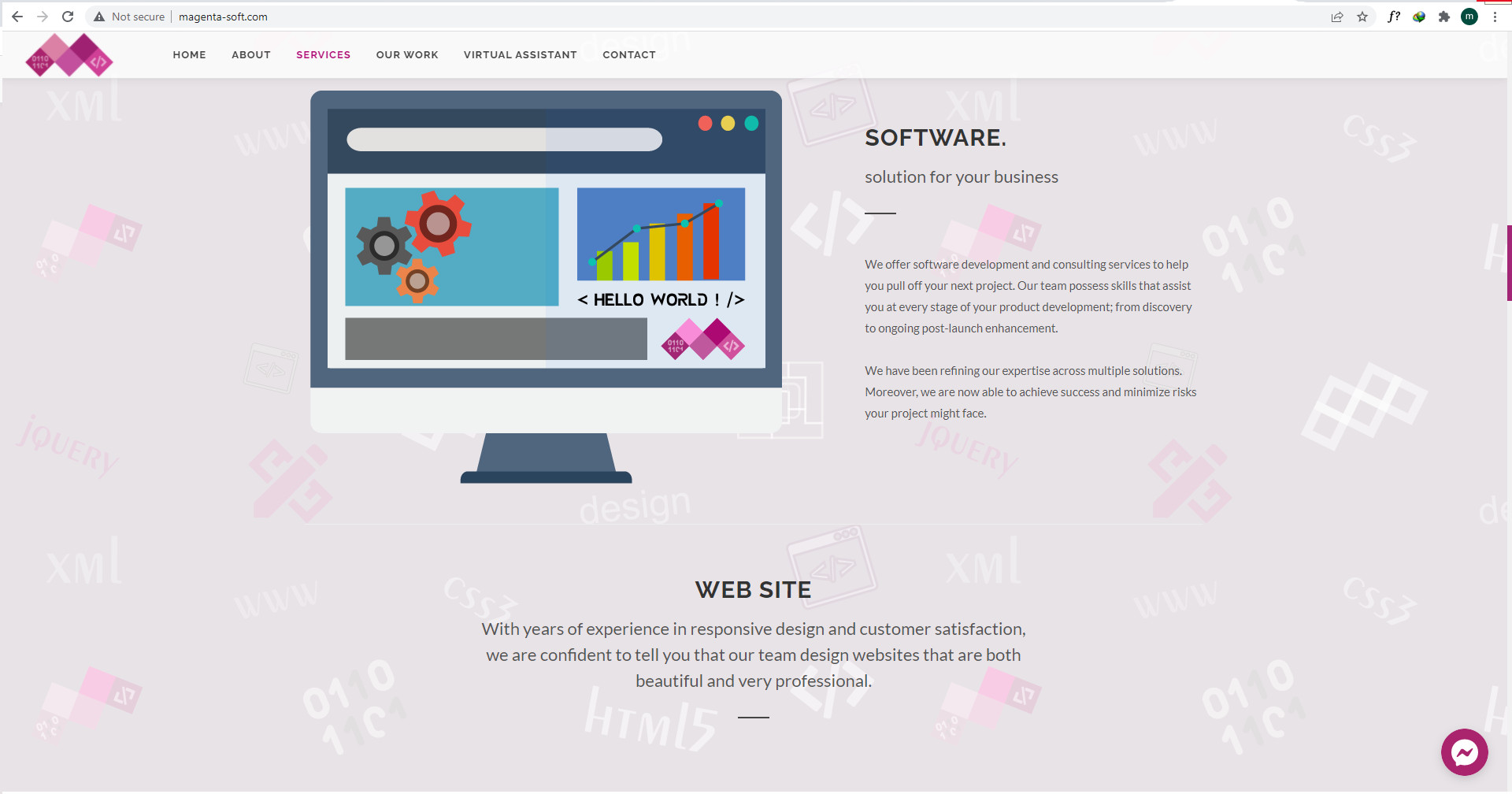 تصميم موقع ويب ( نظام الصفحة الواحدة )