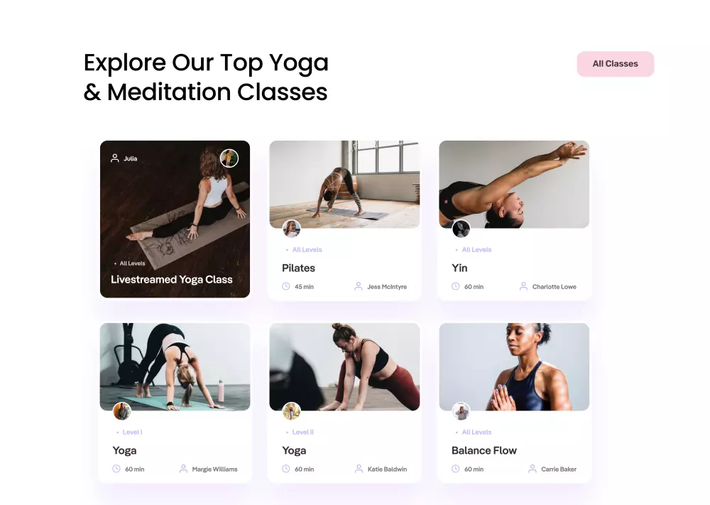 تصميم صفحة هبوط لموقع مختص باليوجا والتأمل