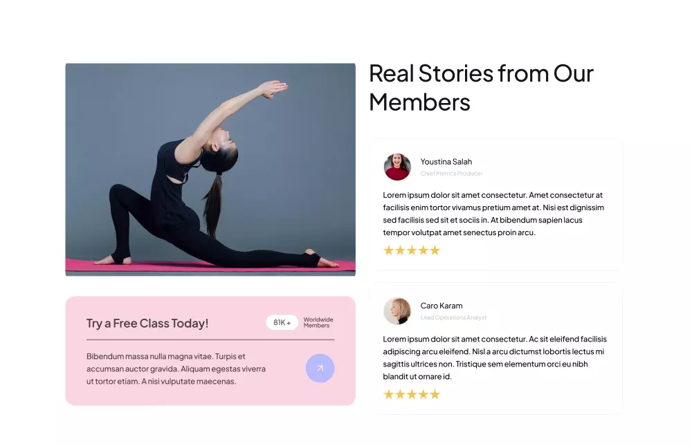 تصميم صفحة هبوط لموقع مختص باليوجا والتأمل