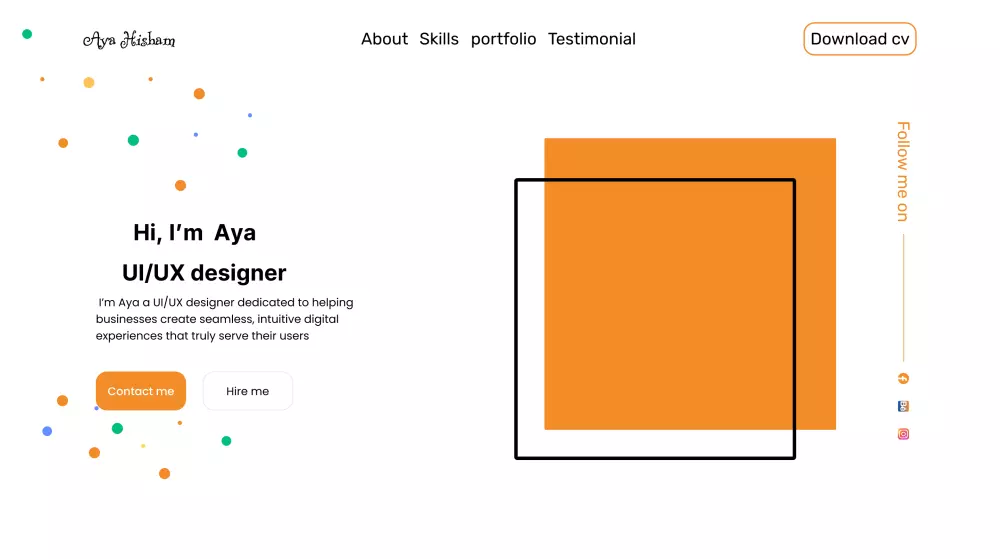 تصميم صفحة اعمال (برتفليو)