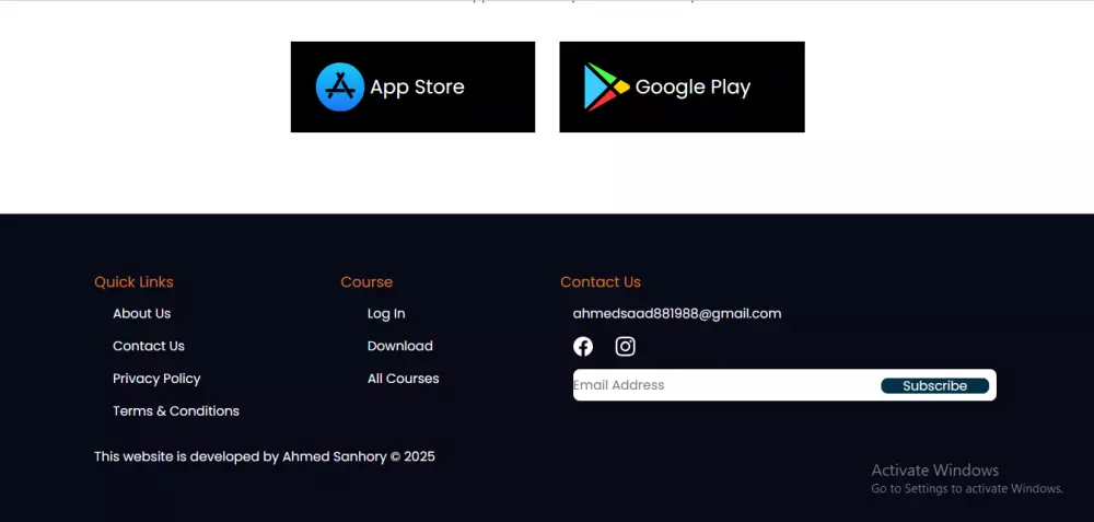 تصميم صفحة بورتفوليو احترافية بـ 4 أقسام + نموذج تواصل