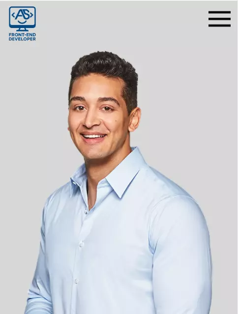 تصميم صفحة بورتفوليو احترافية بـ 4 أقسام + نموذج تواصل