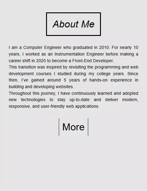 تصميم صفحة بورتفوليو احترافية بـ 4 أقسام + نموذج تواصل