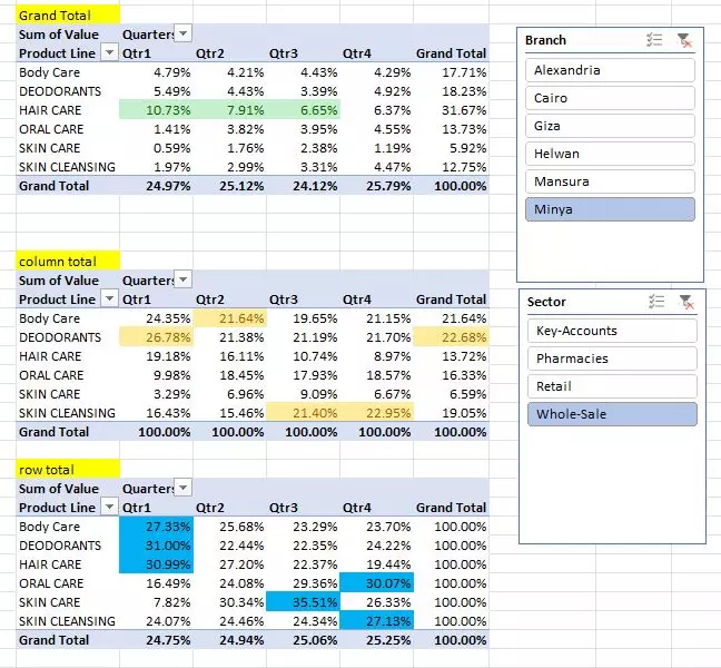 تحليل ومعالجة البيانات علي برنامج الاكسل وإنشاء تقارير