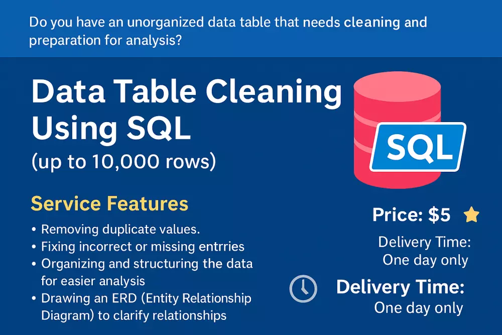 تنظيف وتحليل جدول بيانات باستخدام SQL