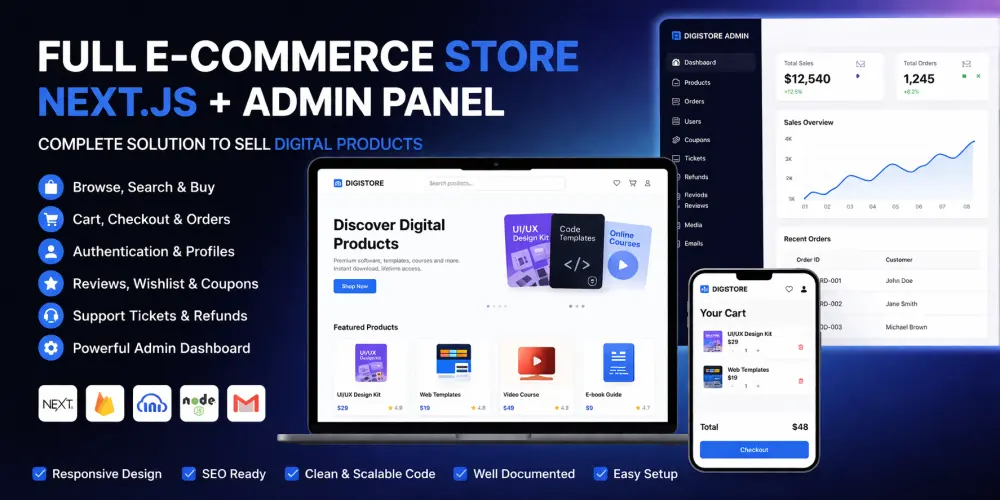 Full E-Commerce Store Next.js + Admin Panel