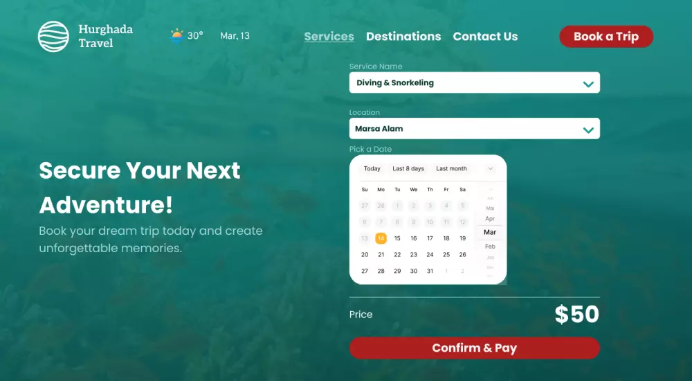 تصميم واجهة وتجربة مستخدم لمواقع وكالات السفر