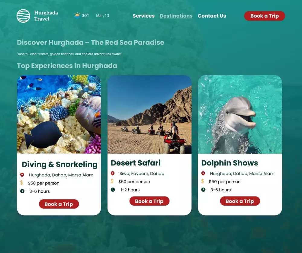 تصميم واجهة وتجربة مستخدم لمواقع وكالات السفر