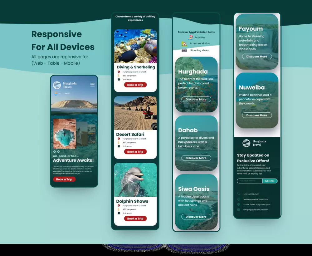 تصميم واجهة وتجربة مستخدم لمواقع وكالات السفر