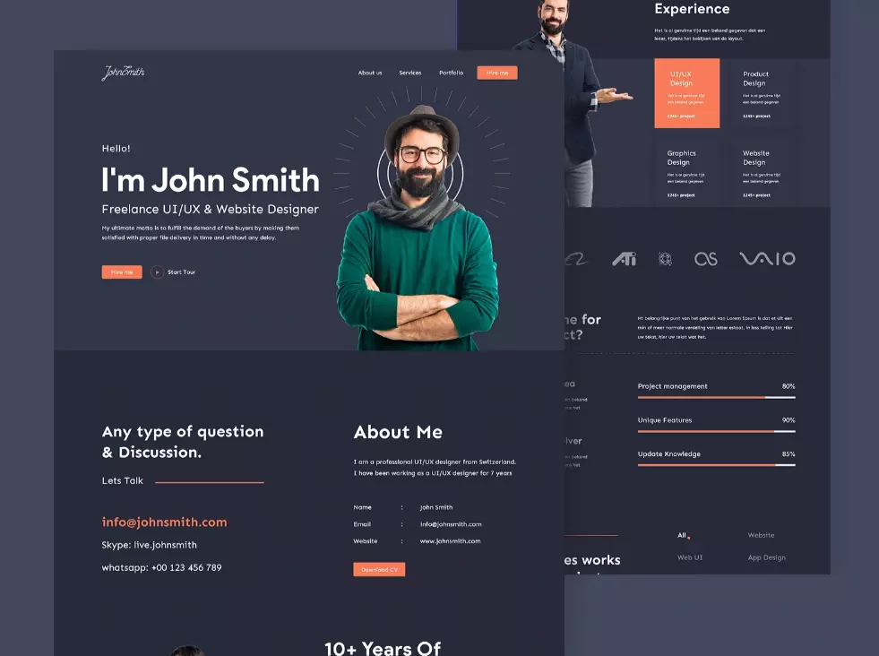 خدمة تصميم موقع ويب شخصي (Portfolio) احترافي