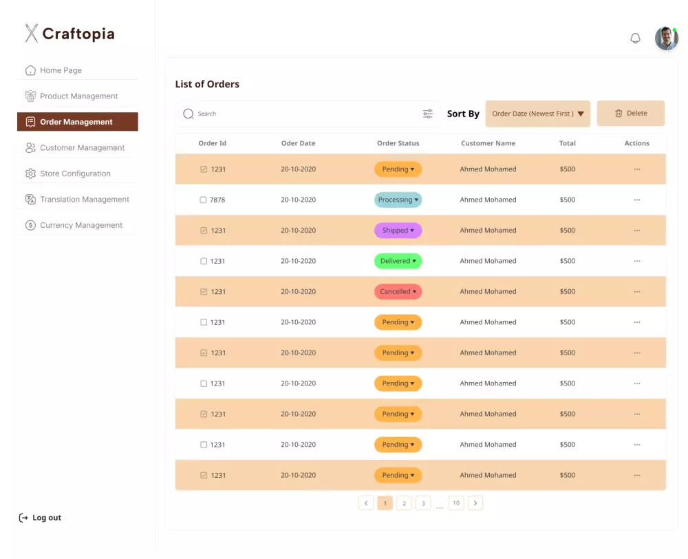 تصميم داش بوورد احترافية Dashboard UI/UX