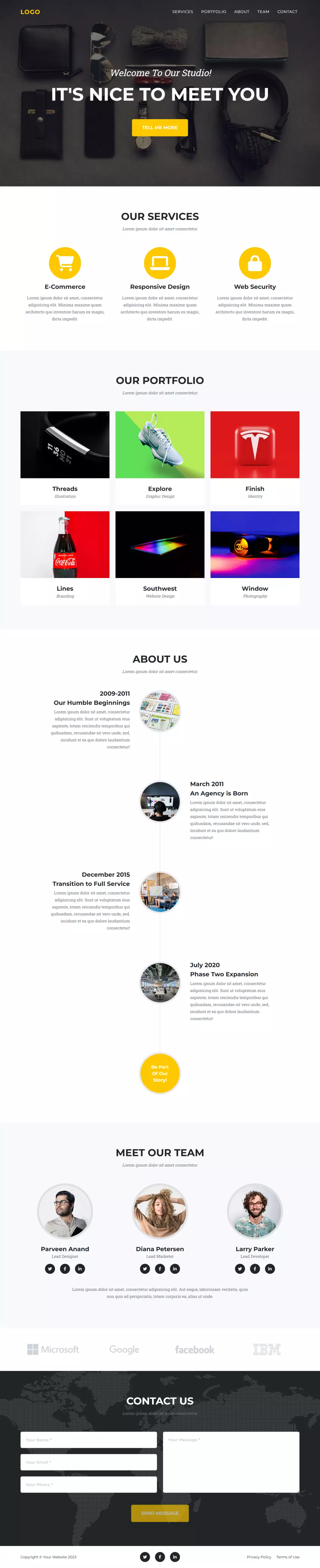 صفحة هبوط احترافية Landing Page لموقع للخدمات الرقمية