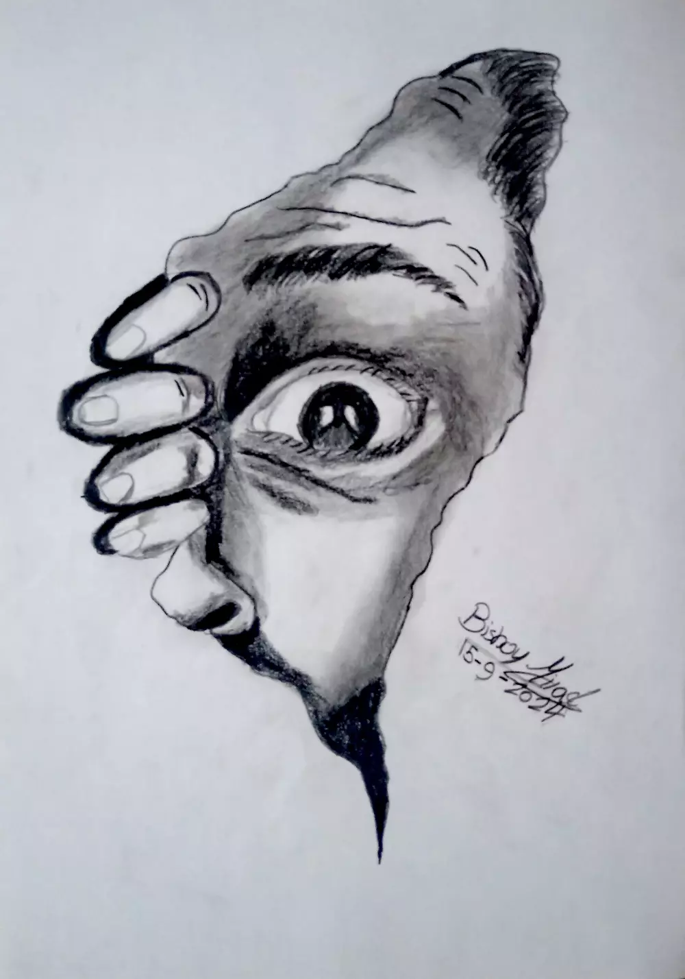 هارسم بورتريه واقعي يدوي بالقلم الرصاص أو الفحم بجودة عالية