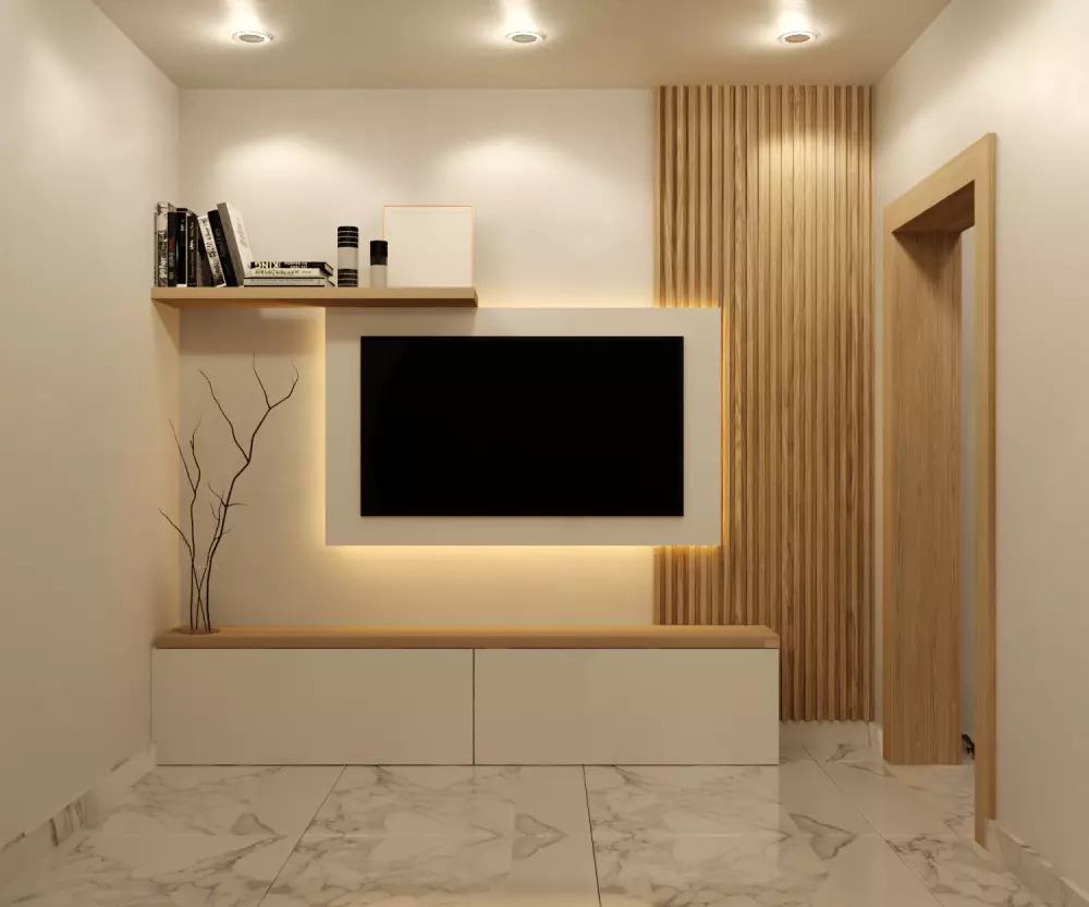 تصميم داخلي وديكور  لجدار شاشة التلفاز