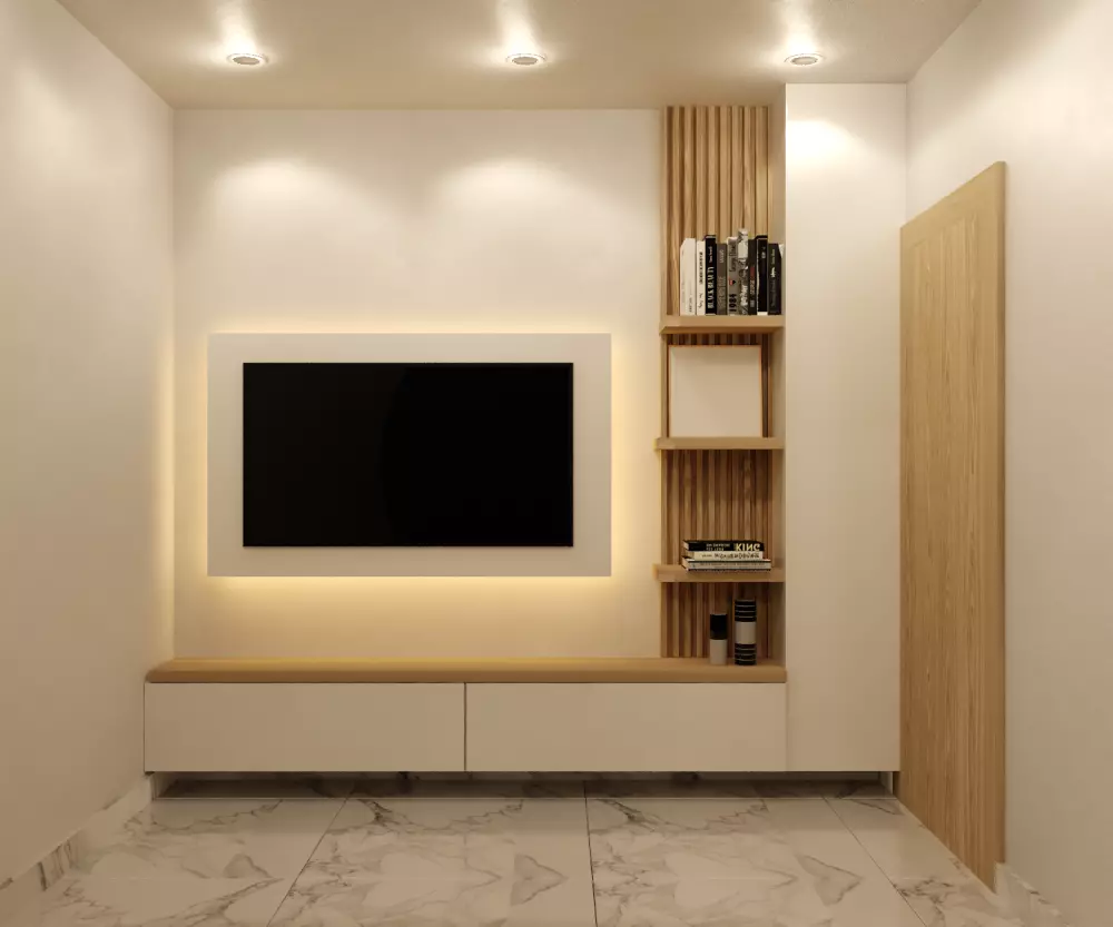 تصميم داخلي وديكور  لجدار شاشة التلفاز