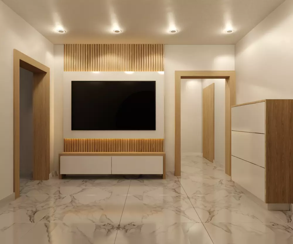 تصميم داخلي وديكور  لجدار شاشة التلفاز