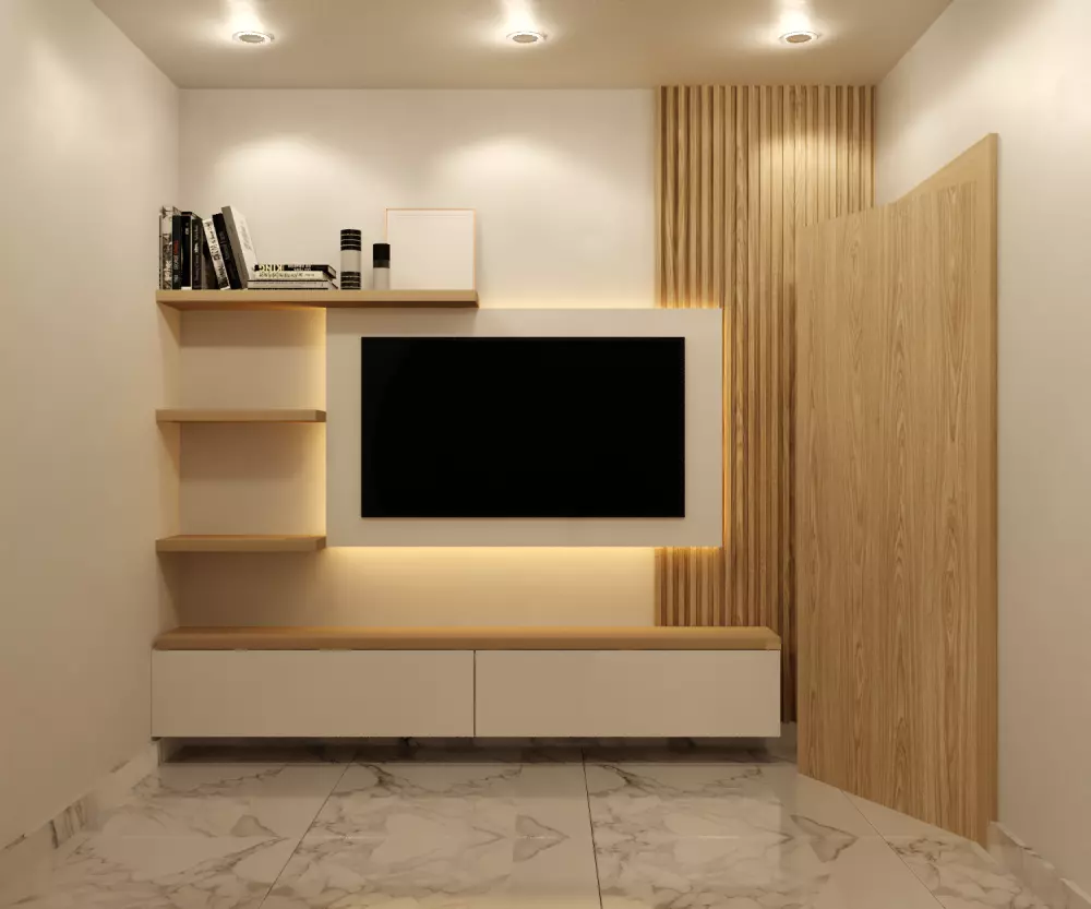 تصميم داخلي وديكور  لجدار شاشة التلفاز