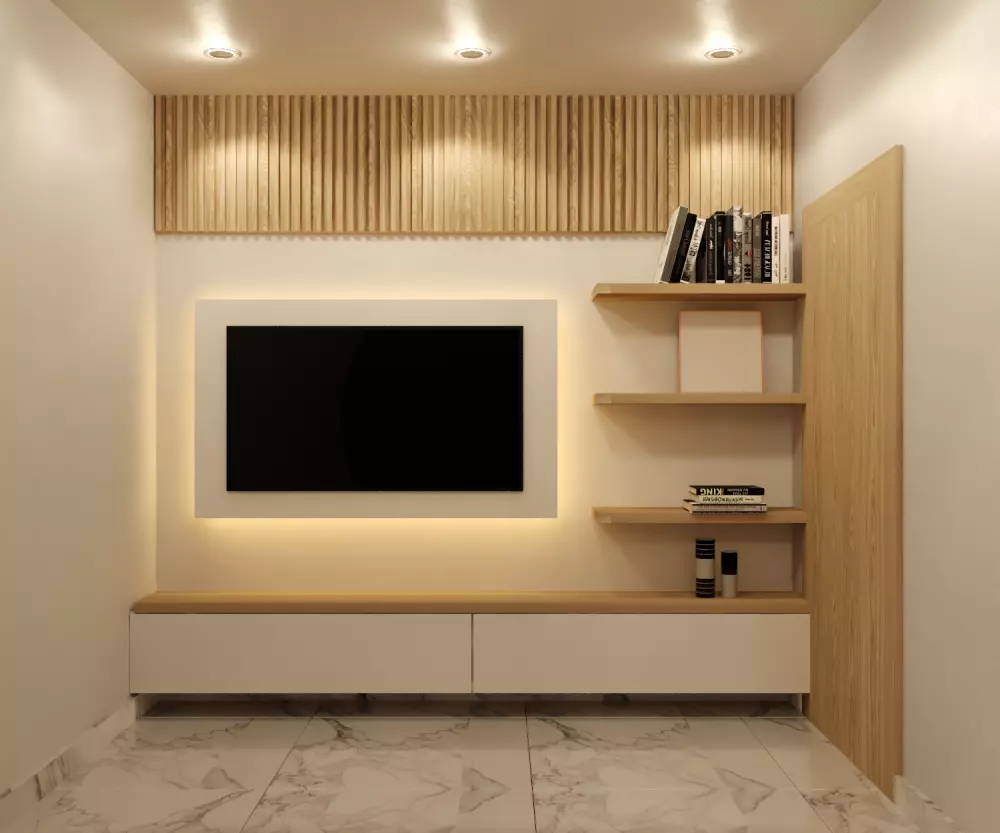 تصميم داخلي وديكور  لجدار شاشة التلفاز