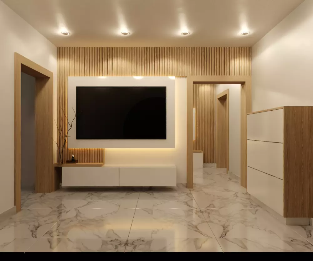 تصميم داخلي وديكور  لجدار شاشة التلفاز