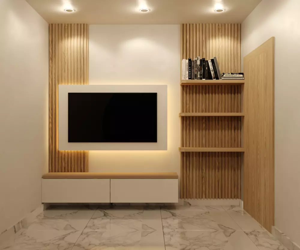 تصميم داخلي وديكور  لجدار شاشة التلفاز