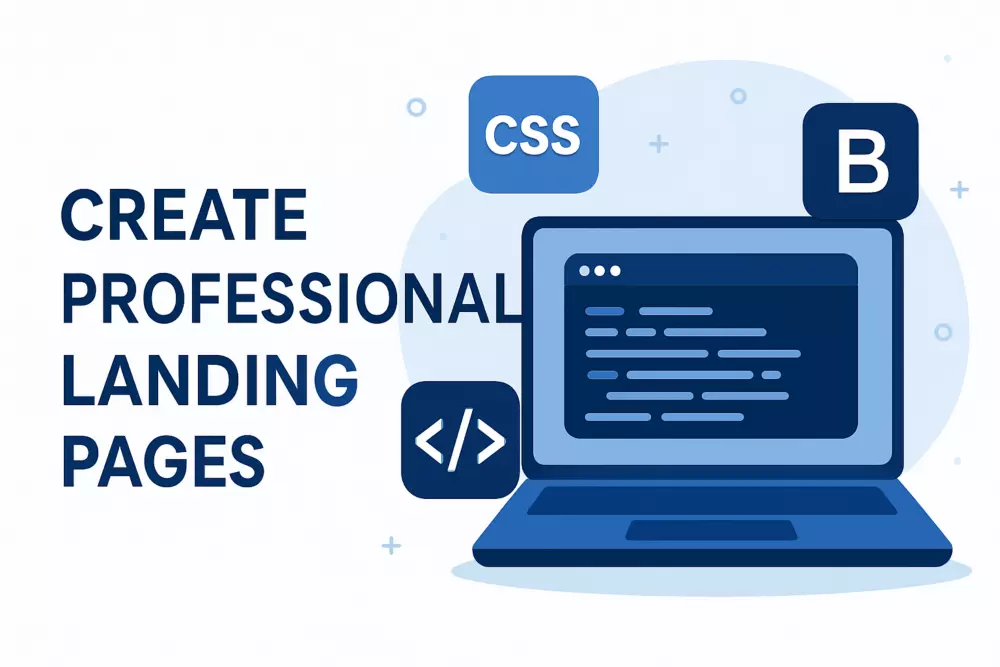 إنشاء صفحة هبوط احترافية باستخدام HTML, CSS, Bootstrap