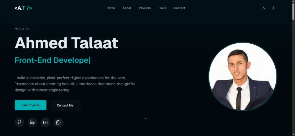 تصميم وتطوير بورتفوليو شخصي