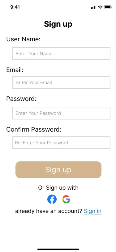 تصميم واجهة موبايل مريحة للمستخدم ب Figma لتسجيل الدخول و انشاء حساب جديد