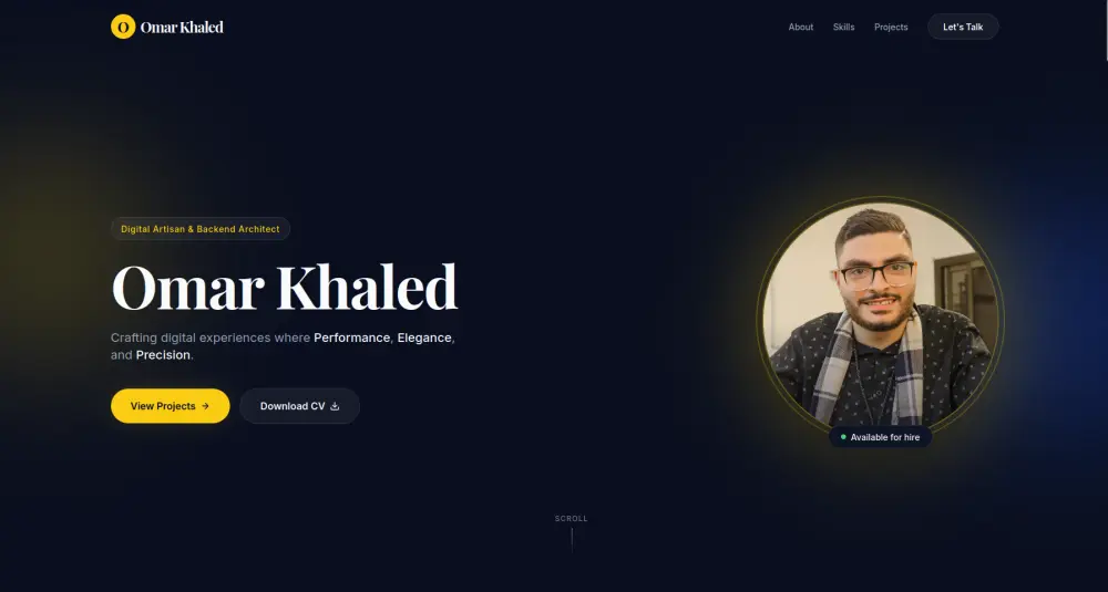 تصميم وتطوير بورتفوليو احترافي باستخدام Laravel مع لوحة تحكم
