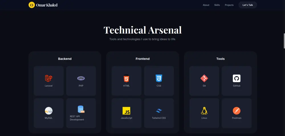 تصميم وتطوير بورتفوليو احترافي باستخدام Laravel مع لوحة تحكم