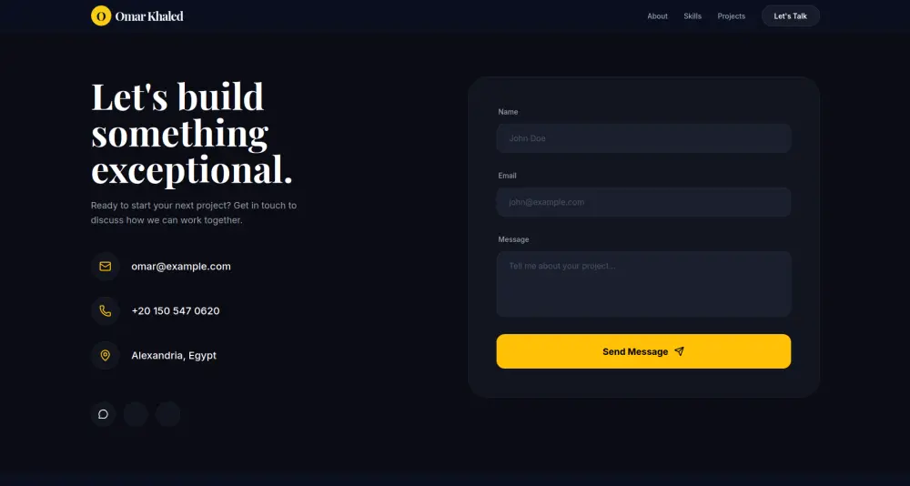 تصميم وتطوير بورتفوليو احترافي باستخدام Laravel مع لوحة تحكم