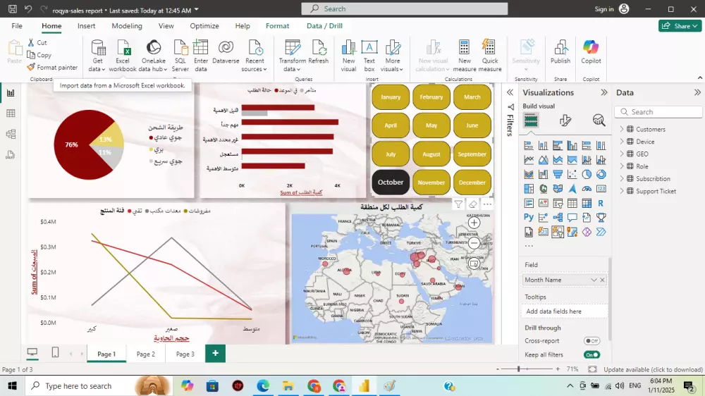 داش بورد Dashboard تفاعلي بإستخدام Power BI