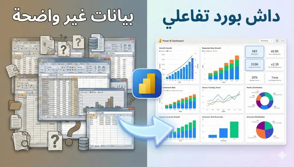 تحليل البيانات وتحويلها إلى داش بورد احترافي على Power BI