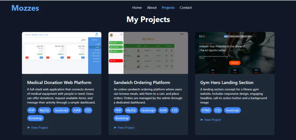انشاء معرض أعمال احترافي باستخدام React و TailwindCSS