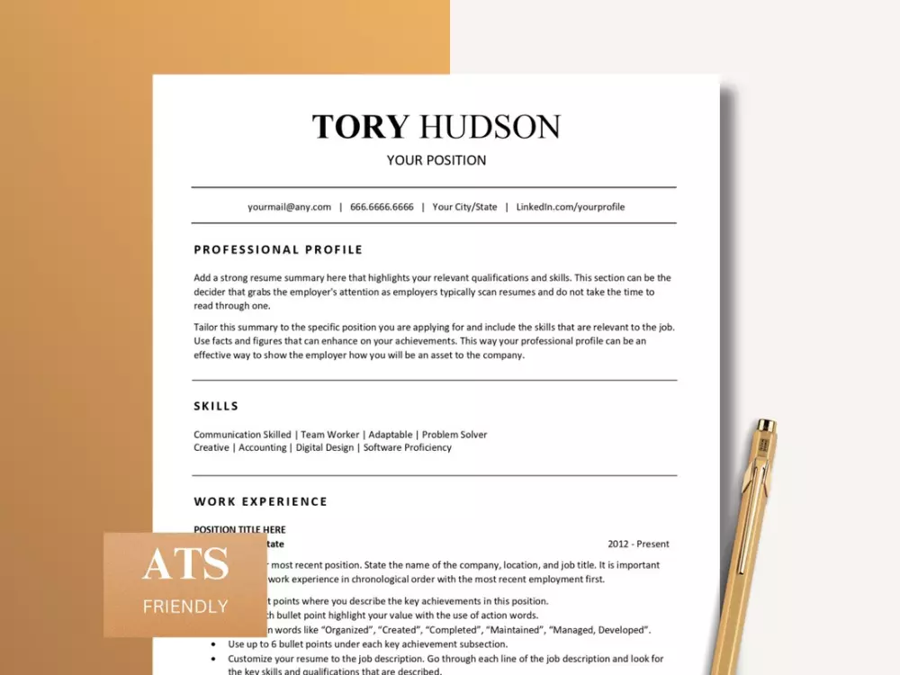 كتابة سيرة ذاتية احترافية Professional CV توافق نظام ATS