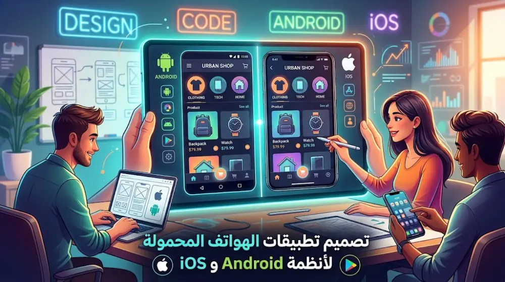 تصميم وتطوير تطبيقات موبايل احترافية تعمل على أنظمة Android و iOS