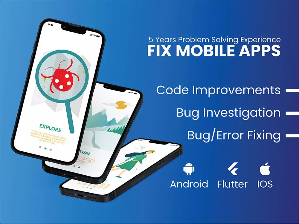 حل مشاكل وأخطاء تطبيقات Flutter بجودة واحترافية