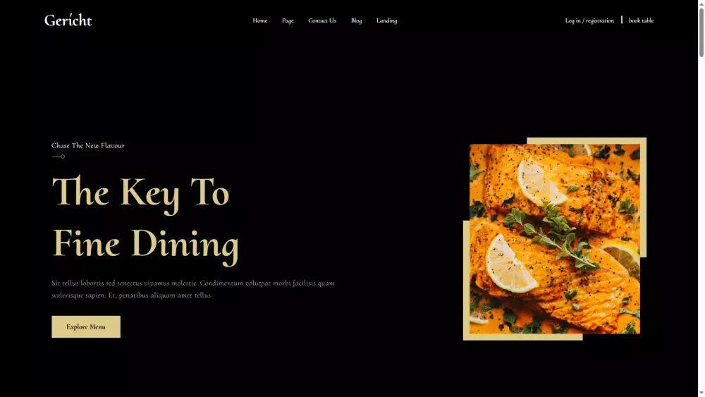 صفحه هبوط لمطعم