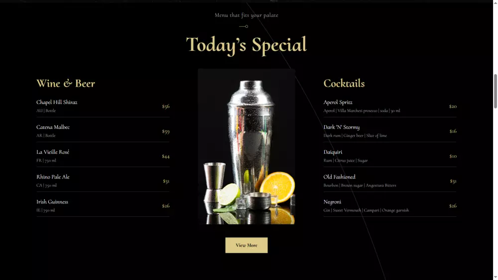 صفحه هبوط لمطعم