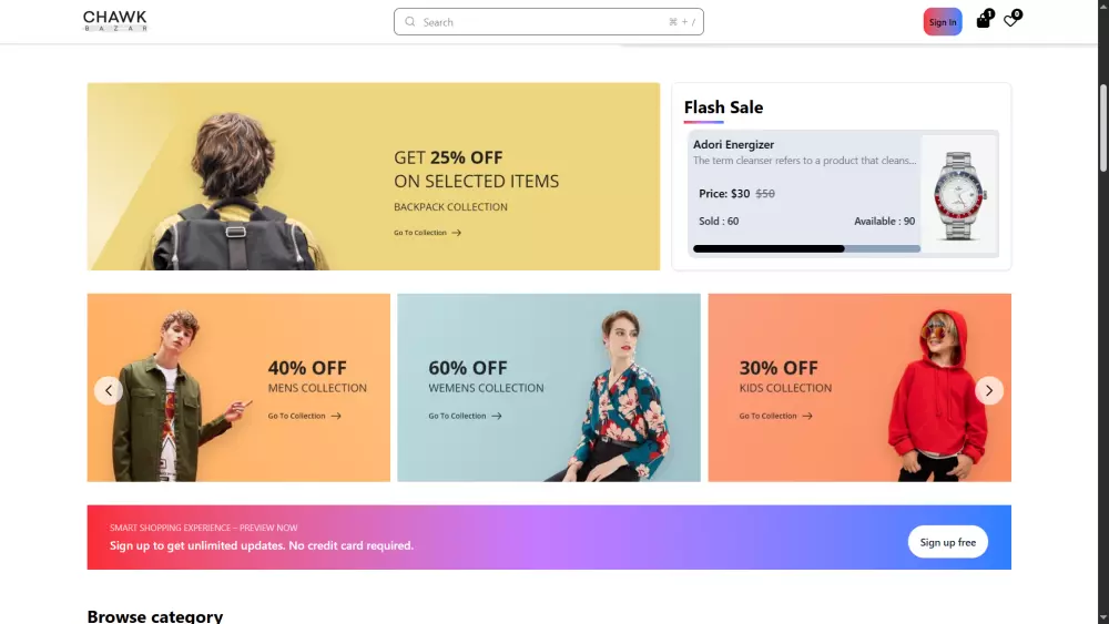 واجهة متجر احترافية، تجربة مستخدم سلسة بـ React و Tailwind