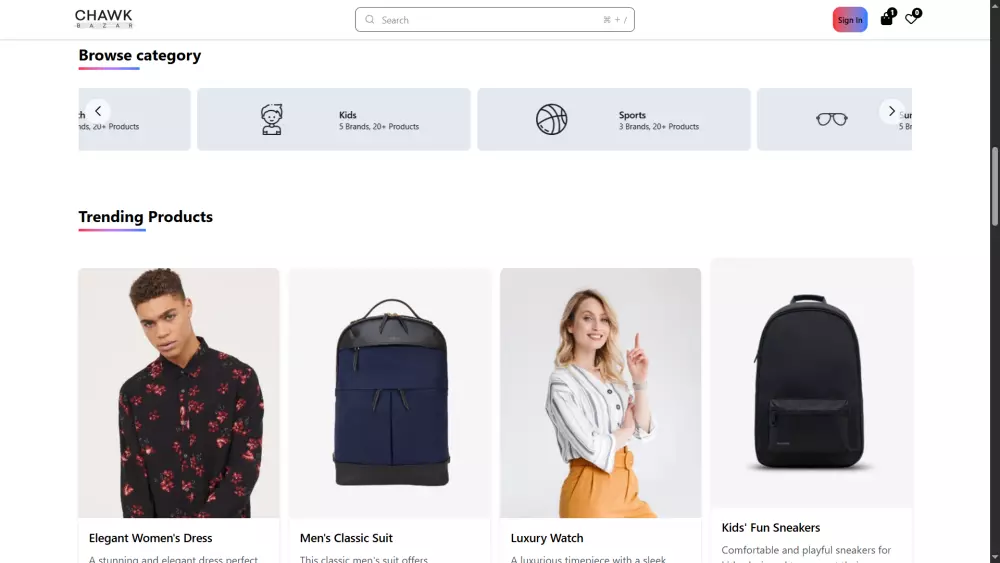 واجهة متجر احترافية، تجربة مستخدم سلسة بـ React و Tailwind