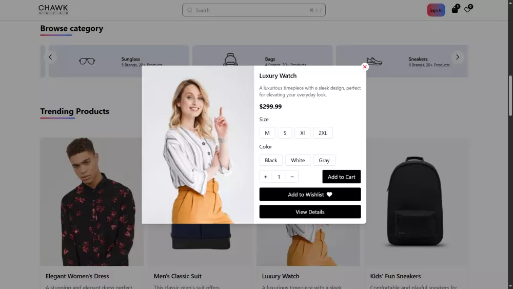 واجهة متجر احترافية، تجربة مستخدم سلسة بـ React و Tailwind