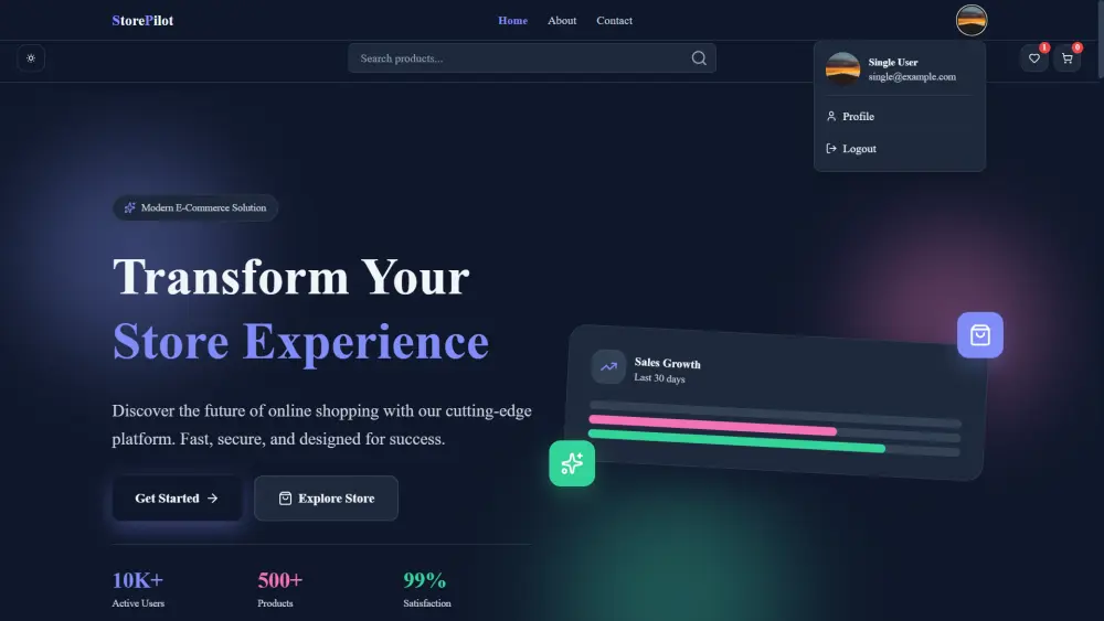 خدمة تطوير واجهة متجر إلكتروني احترافية – StorePilot