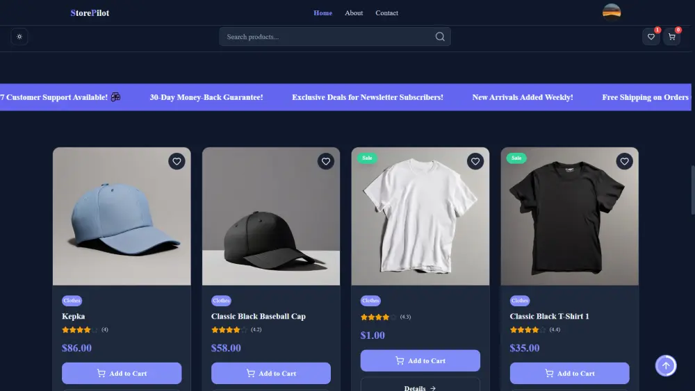 خدمة تطوير واجهة متجر إلكتروني احترافية – StorePilot